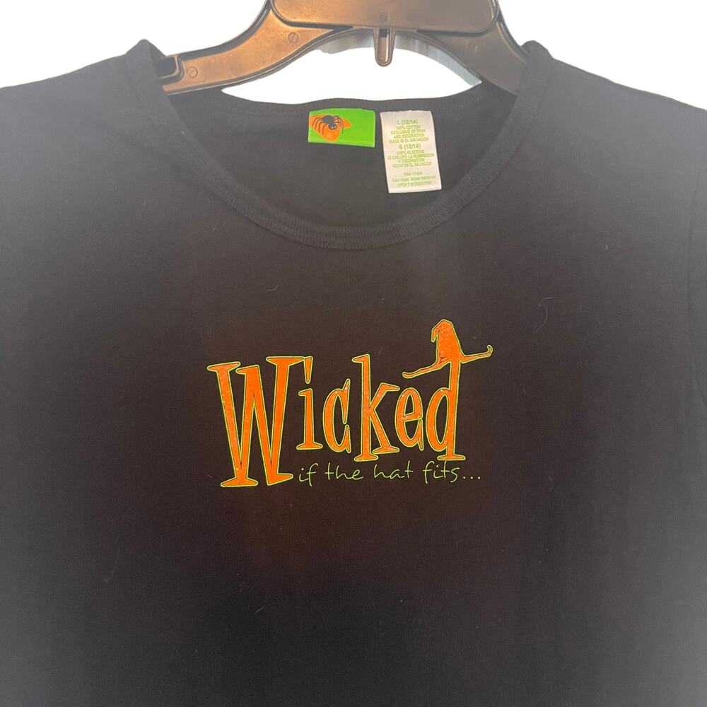 Vintage 90s Halloween Town Nostalgic Large Wicked Witch Graphic Black T‎ Shirt
